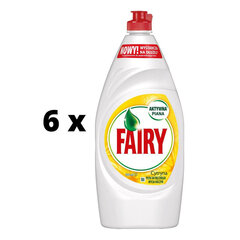 Trauku mazgāšanas līdzeklis FAIRY Lemon, 900 ml x 6 gab. iepakojums cena un informācija | Trauku mazgāšanas līdzekļi | 220.lv
