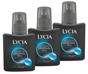 Izsmidzināms dezodorants vīriešiem Lycia Original Dry 3X75 ml cena un informācija | Dezodoranti | 220.lv