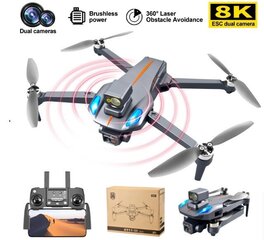 K911 MAX GPS drone 8K darbības videokamera Profesionāla dubultā HD kamera, salokāma ar korpusu melnā krāsā cena un informācija | Droni | 220.lv