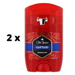 Dezodorants OLD SPICE Captain, 50 ml x 2 gab. iepakojums cena un informācija | Dezodoranti | 220.lv