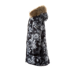 Зимняя парка Huppa для девочек MONA 2, черная с узором цена и информация | Зимняя одежда для детей | 220.lv
