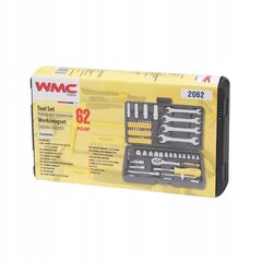 WMC TOOL KIT bits sockets spanners 62 pozīcijas cena un informācija | Rokas instrumenti | 220.lv