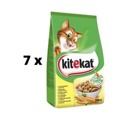 Sausā barība kaķiem KITEKAS ar vistu un dārzeņiem, 300 g x 7 gab. iepakojums cena un informācija | Sausā barība kaķiem | 220.lv