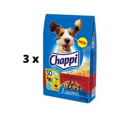 Sausā barība suņiem CHAPPI ar liellopa gaļu un dārzeņiem, 2,7 kg x 3 gab. cena un informācija | Sausā barība suņiem | 220.lv