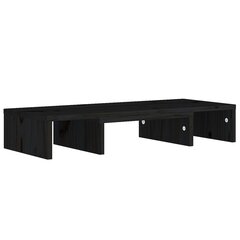 Monitora statīvs, melns, 60x24x10,5cm, priedes masīvkoks cena un informācija | TV galdiņi | 220.lv