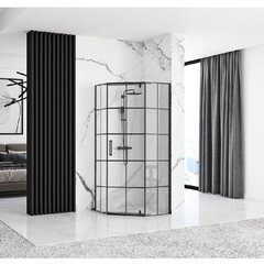 Dušo Hex Black dušas kabīne 80x80, 90x90 cm cena un informācija | Dušas durvis, dušas sienas | 220.lv