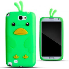 Silikona 3D telefona aizmugurējais apvalks Zooky priekš Samsung N7100 Galaxy Note 2 Cālis Zaļš cena un informācija | Maciņi, somiņas | 220.lv