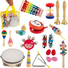 Koka mūzikas instrumentu komplekts bērniem, 14 d. cena un informācija | Attīstošās rotaļlietas | 220.lv