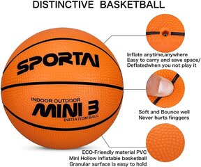 YAPASPT mazās basketbola bumbas, rozā/zils/zaļš/oranžs, 4 gab. cena un informācija | Basketbola bumbas | 220.lv