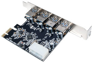 LogiLink USB3.0 4-Port PCI-Express Card PC0057 cena un informācija | Kontrolieri | 220.lv