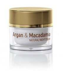 Barojošs nakts sejas krēms Natural Cosmetic Argan & Macadamia, 50 ml cena un informācija | Sejas krēmi | 220.lv