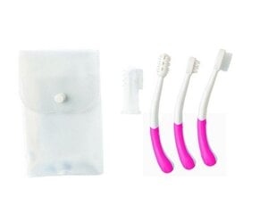 Bērnu zobu kopšanas komplekts 4 in 1, Nuvita 1145, rozā krāsa cena un informācija | Higiēnas preces bērniem | 220.lv