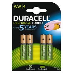 Akumulators Duracell AAA (850 mAh) LR03 4 gab. cena un informācija | Baterijas | 220.lv