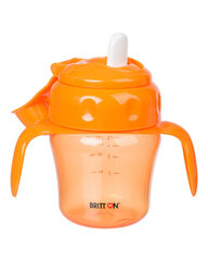 Britton pudelīte ar mīkstu snīpi, 150 ml, oranža cena un informācija | Bērnu pudelītes un to aksesuāri | 220.lv