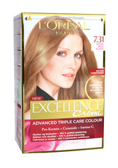L'Oréal Paris Excellence CRÈME ilgnoturīga matu krāsa, 7.31 cena un informācija | Matu krāsas | 220.lv