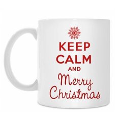 Krūze &quot;Keep calm Merry Christmas&quot; cena un informācija | Oriģinālas krūzes | 220.lv