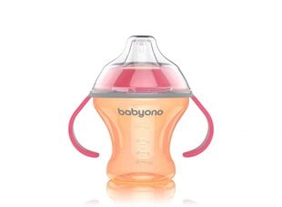 Bērnu pudelīte BabyOno Natural Nursing, 180 ml, 1456, oranža cena un informācija | Bērnu pudelītes un to aksesuāri | 220.lv