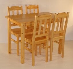 Pusdienu galds un 4 krēsli Delta, dabīgs cena un informācija | Ēdamistabas komplekti | 220.lv