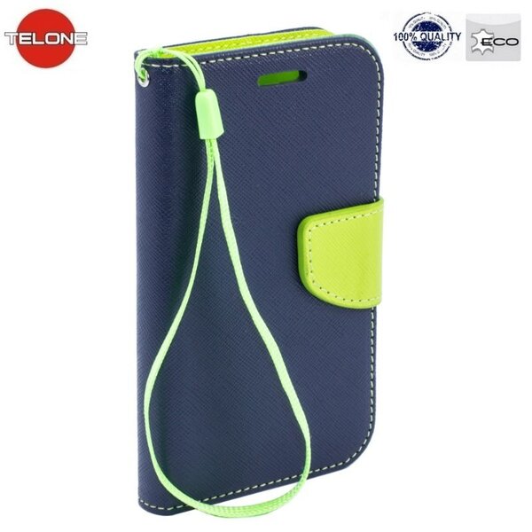 Telone Fancy Diary Book Case ar stendu LG K7 X210 sāniski atverams Zils/Salātkrāsas cena un informācija | Telefonu vāciņi, maciņi | 220.lv