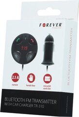 Forever TR-310 Auto FM Bluetooth 4.0 Modulātors un Handree Brīvroku sistēma + Micro SD + USB Lādētājs Melns cena un informācija | FM Modulatori | 220.lv