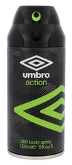 UMBRO Action dezodorants vīriešiem 150 ml cena un informācija | Parfimēta vīriešu kosmētika | 220.lv