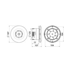 Ventilators Awenta, Orbit WXO125 125 mm, balts cena un informācija | Ventilatori vannas istabai | 220.lv