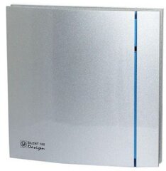 Izplūdes ventilators Silent, Design CZ100; 98,9 mm, sudraba krāsā cena un informācija | Ventilatori vannas istabai | 220.lv