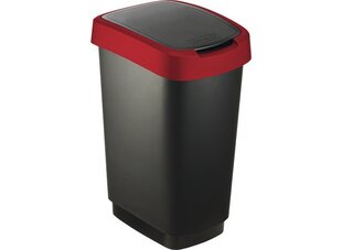 Atkritumu tvertne Rotho Swing Twist, 25L, melna ar sarkanu dekoru cena un informācija | Miskastes | 220.lv