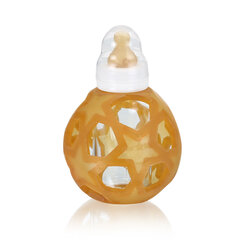 Stikla pudelīte + košļājamā kaučuka rotaļlieta Hevea Star ball, 0 mēn.+, 150 ml cena un informācija | Zobu riņķi | 220.lv