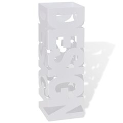 Baltas kvadratinis skėčių, vaikščiojimo lazdų stovas, plienas, 48,5 cm cena un informācija | Interjera priekšmeti | 220.lv
