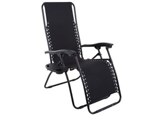 Krēsla sānu galdiņš Patio Relax, melns cena un informācija | Citi piederumi mēbelēm | 220.lv