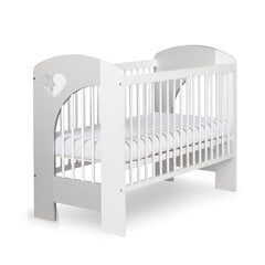 Bērnu gulta Klups Nel Heart 120x60 balta/pelēka cena un informācija | Zīdaiņu gultas | 220.lv
