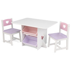 KidKraft galds ar 2 krēsliem, sirsniņu dizains cena un informācija | Bērnu krēsliņi un bērnu galdiņi | 220.lv