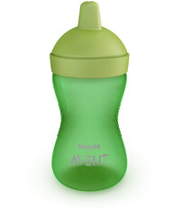 Neslīdoša pudelīte ar cieto snīpi  Philips Avent My Grippy, 18 mēn., 300 ml, zaļa cena un informācija | Bērnu pudelītes un to aksesuāri | 220.lv