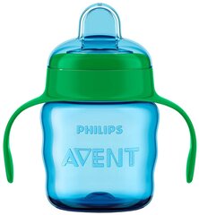 Neizlīstošā krūze ar silikona snīpi Philips Avent Premium 200 ml, SCF551/05, zila cena un informācija | Bērnu pudelītes un to aksesuāri | 220.lv