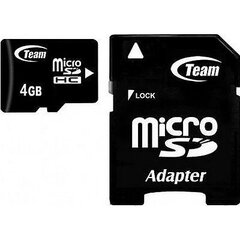 Atmiņas karte Flash Micro-SD 4GB Team C10 1Adp cena un informācija | Atmiņas kartes mobilajiem telefoniem | 220.lv