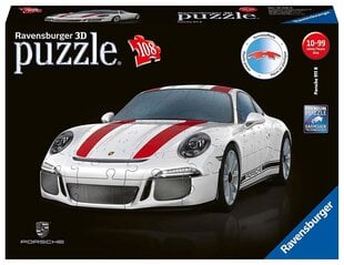 3D puzle Ravensburger Porsche 911R, 12528, 108 d. cena un informācija | Puzles, 3D puzles | 220.lv