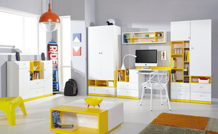 Bērnu istabas mēbeļu komplekts Mobi A, balts/dzeltens cena un informācija | Bērnu istabas iekārtas | 220.lv