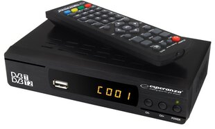 Esperanza EV104 DVB-T/T2 tuner cena un informācija | TV uztvērēji, FM, video kartes | 220.lv