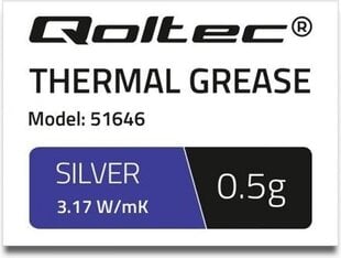 Qoltec Thermal grease 3.17 W / m-K, 0.5g cena un informācija | Termopastas | 220.lv