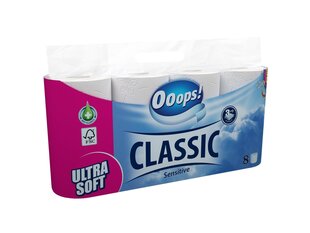 Tualetes papīrs OOOPS! Classic Sensitive, 3 slāņu, 8 gab. cena un informācija | Tualetes papīrs, papīra dvieļi | 220.lv