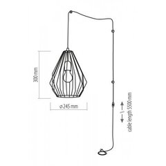 TK Lighting griestu lampa ar kabeli Brylant Black 2287 cena un informācija | Piekaramās lampas | 220.lv
