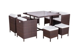Комплект уличной мебели NORE Laguna, из 9-и частей, коричневый цена и информация | Комплекты уличной мебели | 220.lv