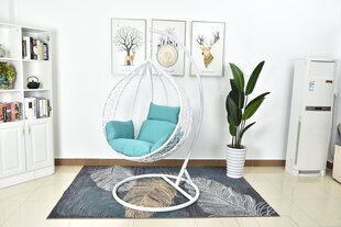 Pakarināms krēsls NORE Seychelles, balts/zils cena un informācija | Dārza krēsli | 220.lv