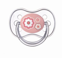 Silikona ortodontiskais knupītis Canpol Newborn, 1 gab., 0-6 mēn., 22/565, pink flowers cena un informācija | Knupīši | 220.lv