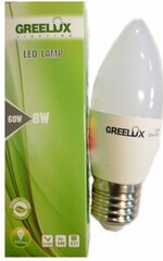 LED spuldze C37 8W E27 220-240V svece Greelux cena un informācija | Spuldzes | 220.lv