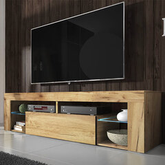 TV galdiņš Hugo LED, brūns cena un informācija | TV galdiņi | 220.lv