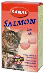 Kaķu barības piedeva ar lašu tabletēm SANAL Salmon, 85 tabletes cena un informācija | Vitamīni, uztura bagātinātāji, pretparazītu līdzekļi kaķiem | 220.lv