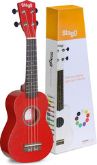 Soprāna ukulele Stagg US-RED cena un informācija | Ģitāras | 220.lv