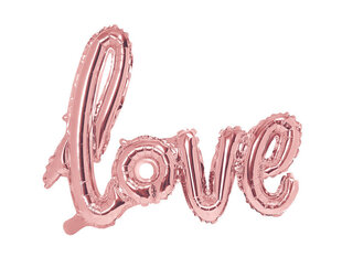 Folijas baloni Love 73x59 cm, zeltaini/rozā, 50 gab. cena un informācija | Baloni | 220.lv
